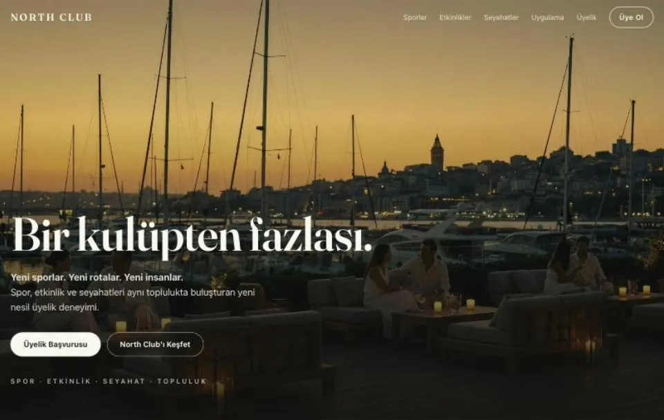 North Club web sitesi — özel üyelik kulübü